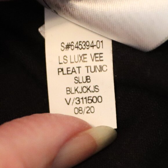 Old Navy Black Luxe Pleat Tunic Long Sleeve Top Womens Size XXL Rayon/Viscose - Picture 4 of 11